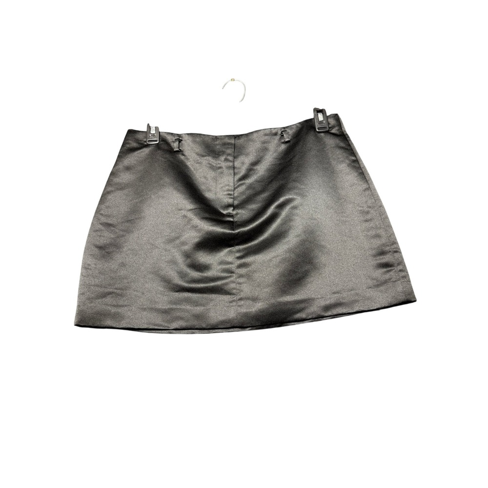 J.Crew Satin Mini Skirt Women 10‎ Black Excellent Satin Finish Lined
